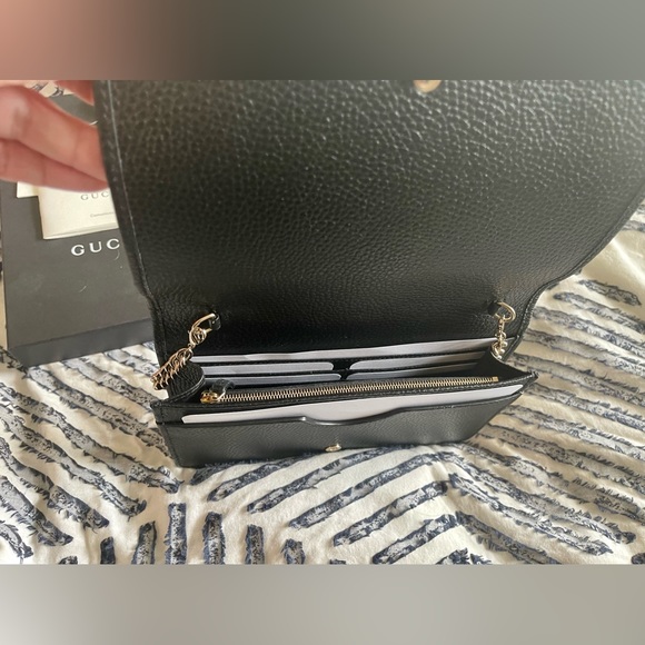 Gucci Soho Wallet on Chain, Black Leather, New With Tags - Picture 5 of 16